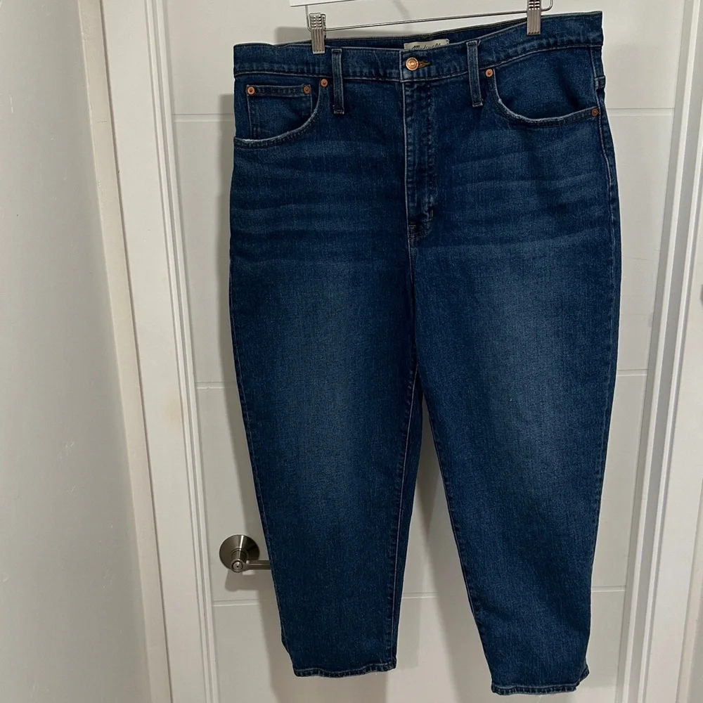 Madewell Plus Size Classic Dark Blue High-Rise Balloon Jeans Size 16 / 33 - Picture 2 of 7